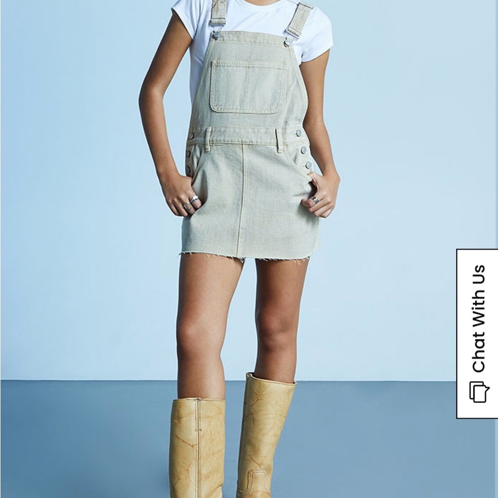 PacSun Light Tan Denim Overall Dress